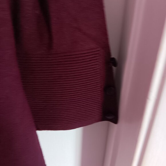 Women's Evolution by Cyrus Open Front Burgundy Cardigan Size XS NWOT - Picture 2 of 6